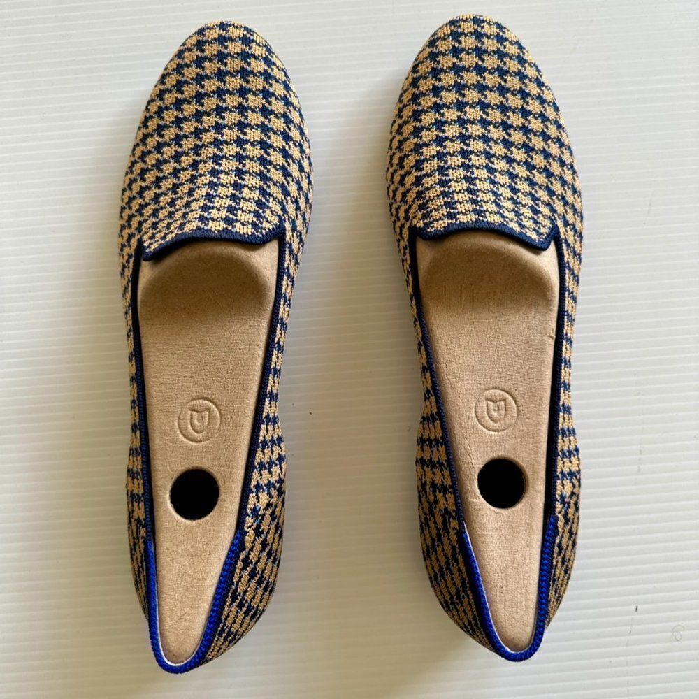 Rothy's Sapphire & Camel Houndstooth Loafer Women's Size 10.5 New In Box